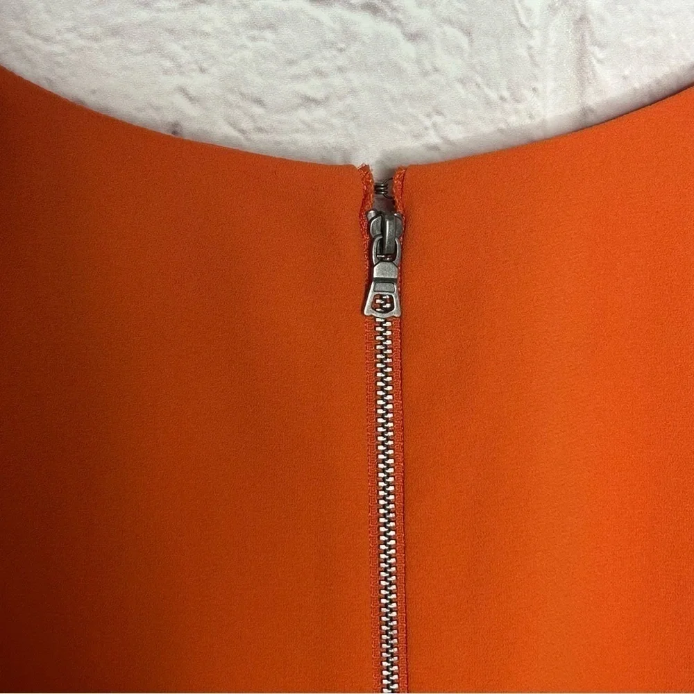Alice + Olivia Orange V-Neck Shift Dress